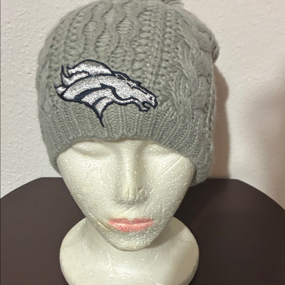 Denver BroncosGrey Knit Beanie with Embroidered Logo